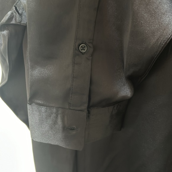 ASOS DESING BUTTON UP DRESS SHIRT BLACK LONG SLEEVE MEN Sz 3XL - Picture 7 of 10